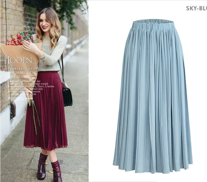 Skylar Pleated Chiffon Skirt