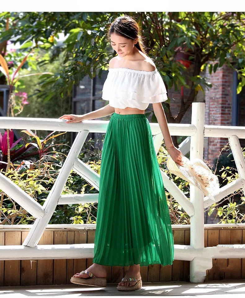 Skylar Pleated Chiffon Skirt