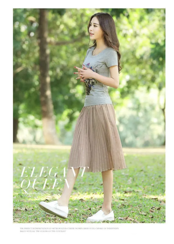 Skylar Pleated Chiffon Skirt