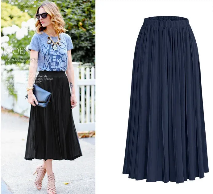 Skylar Pleated Chiffon Skirt