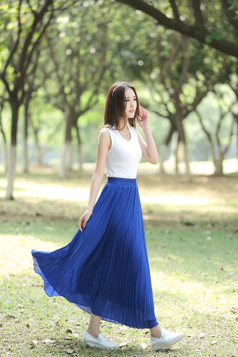 Skylar Pleated Chiffon Skirt
