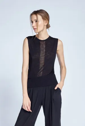 Sleeveless Crewneck In Sweater Knit