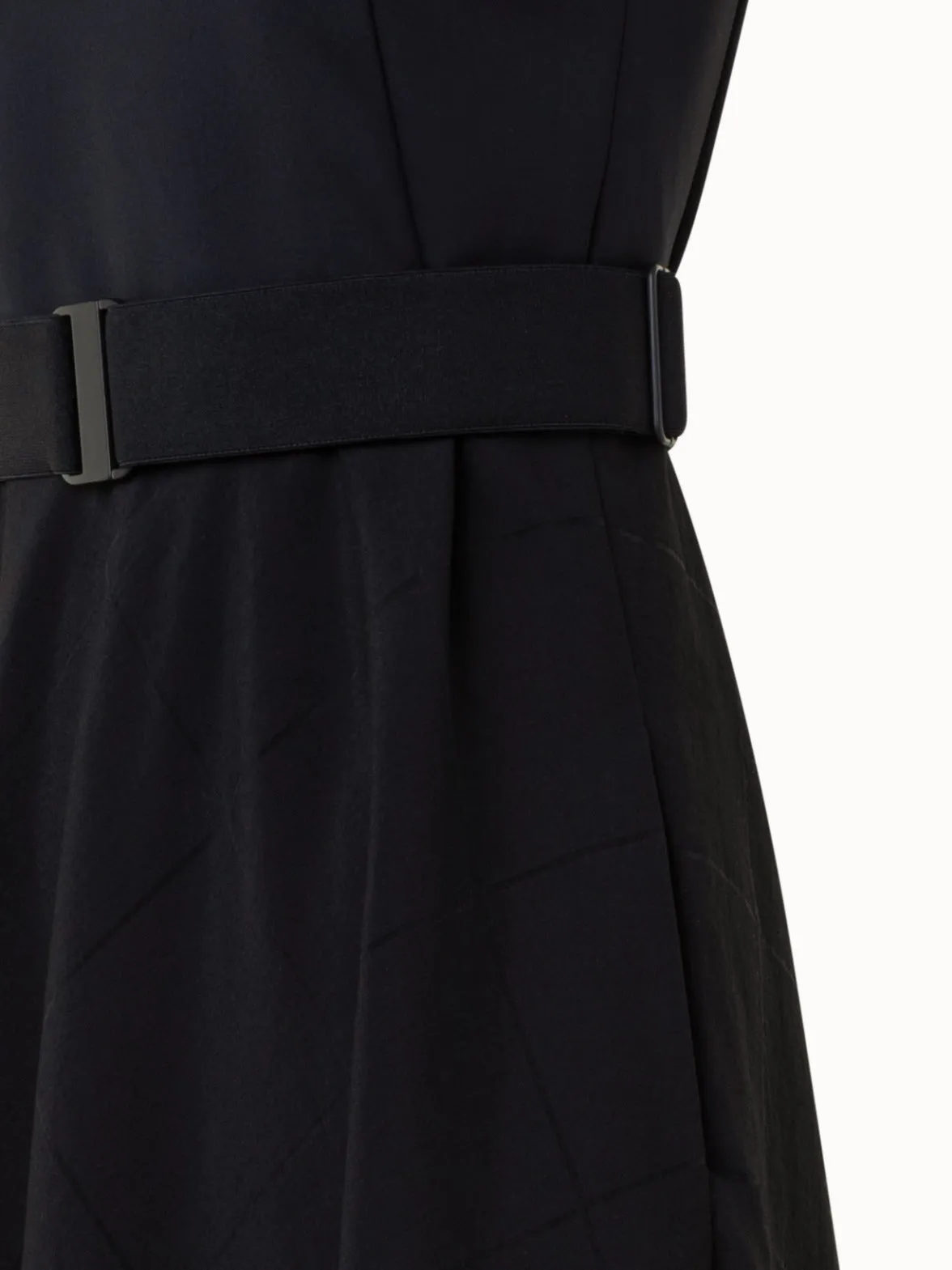 Sleeveless Fit & Flare Window Plaid Midi Dress
