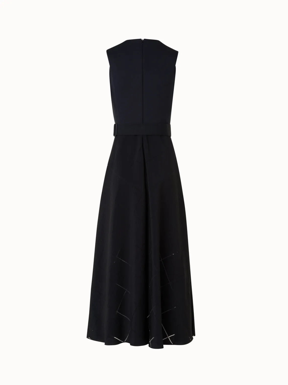 Sleeveless Fit & Flare Window Plaid Midi Dress