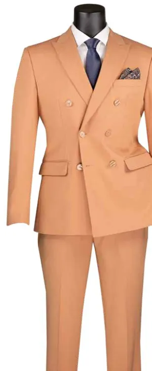 Slim Fit 2 Piece Stretch Fabric Suit Peach SDB-1