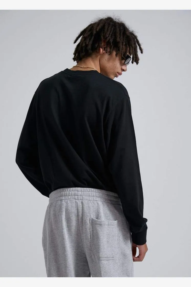 SOCIETY - UNISEX RETRO FIT LONG SLEEVE TEE - BLACK