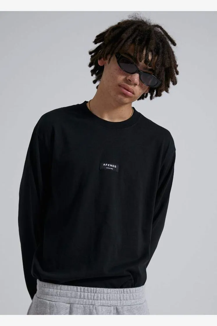 SOCIETY - UNISEX RETRO FIT LONG SLEEVE TEE - BLACK