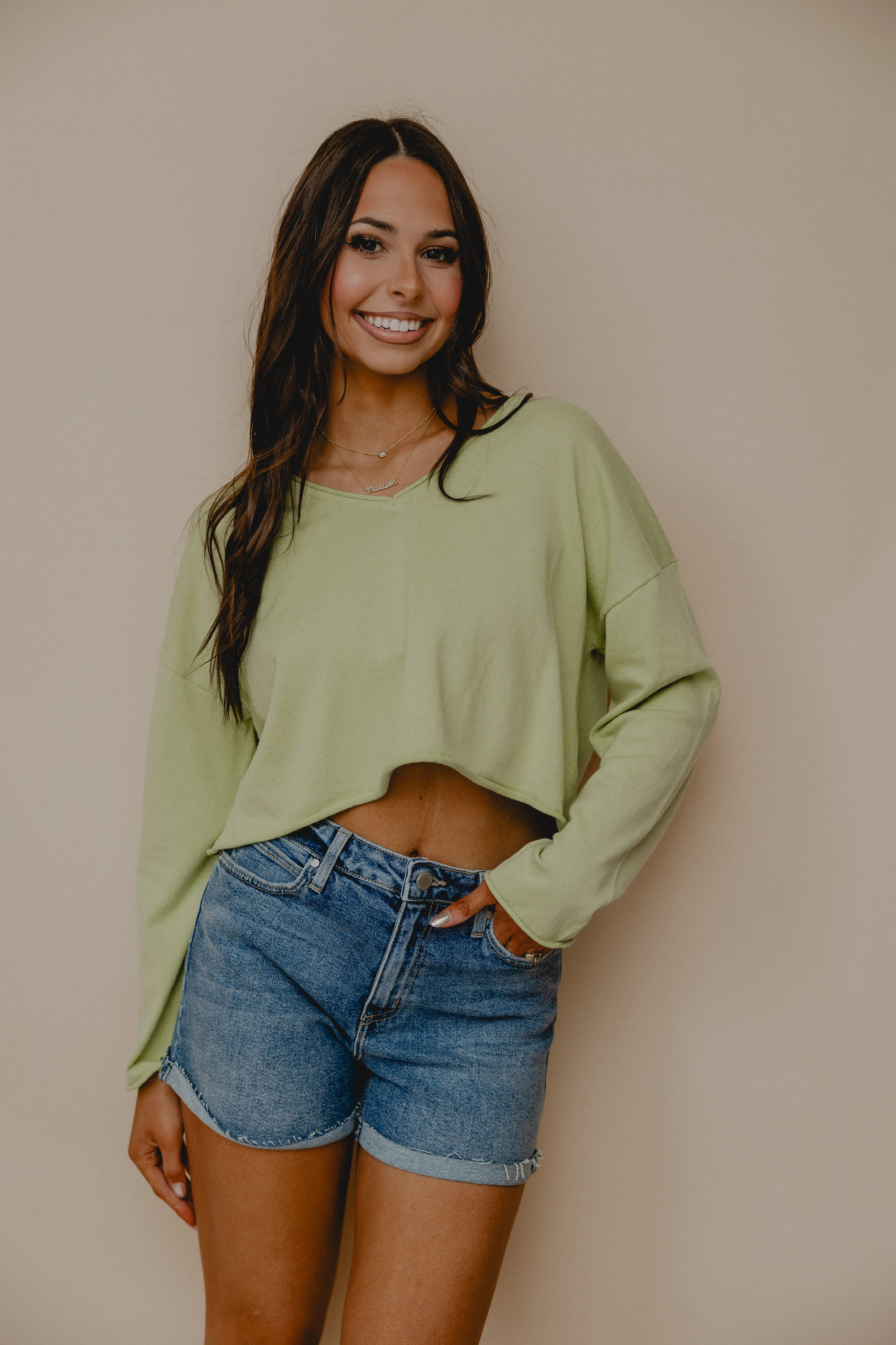 Split Personality V Neck Pullover