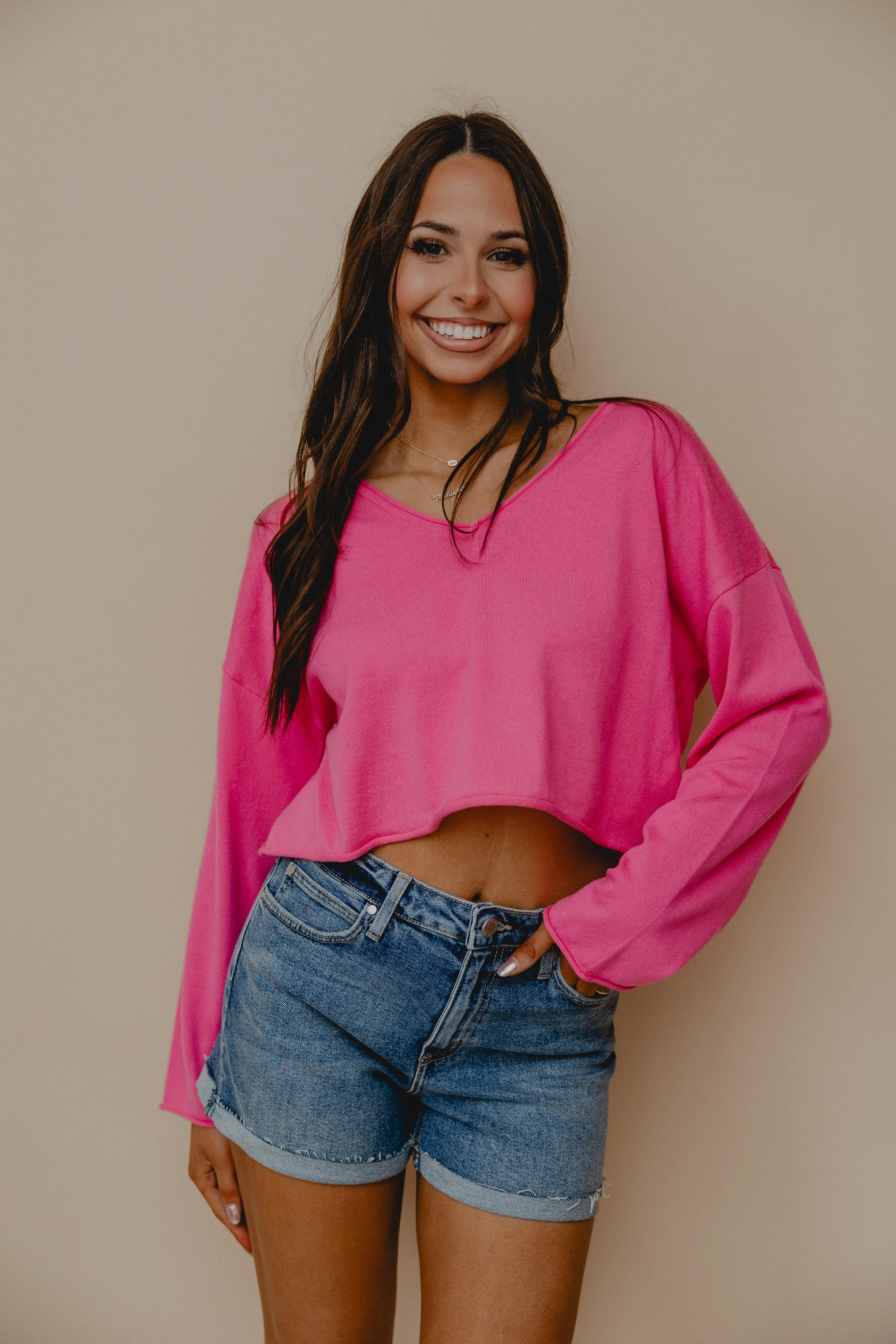 Split Personality V Neck Pullover