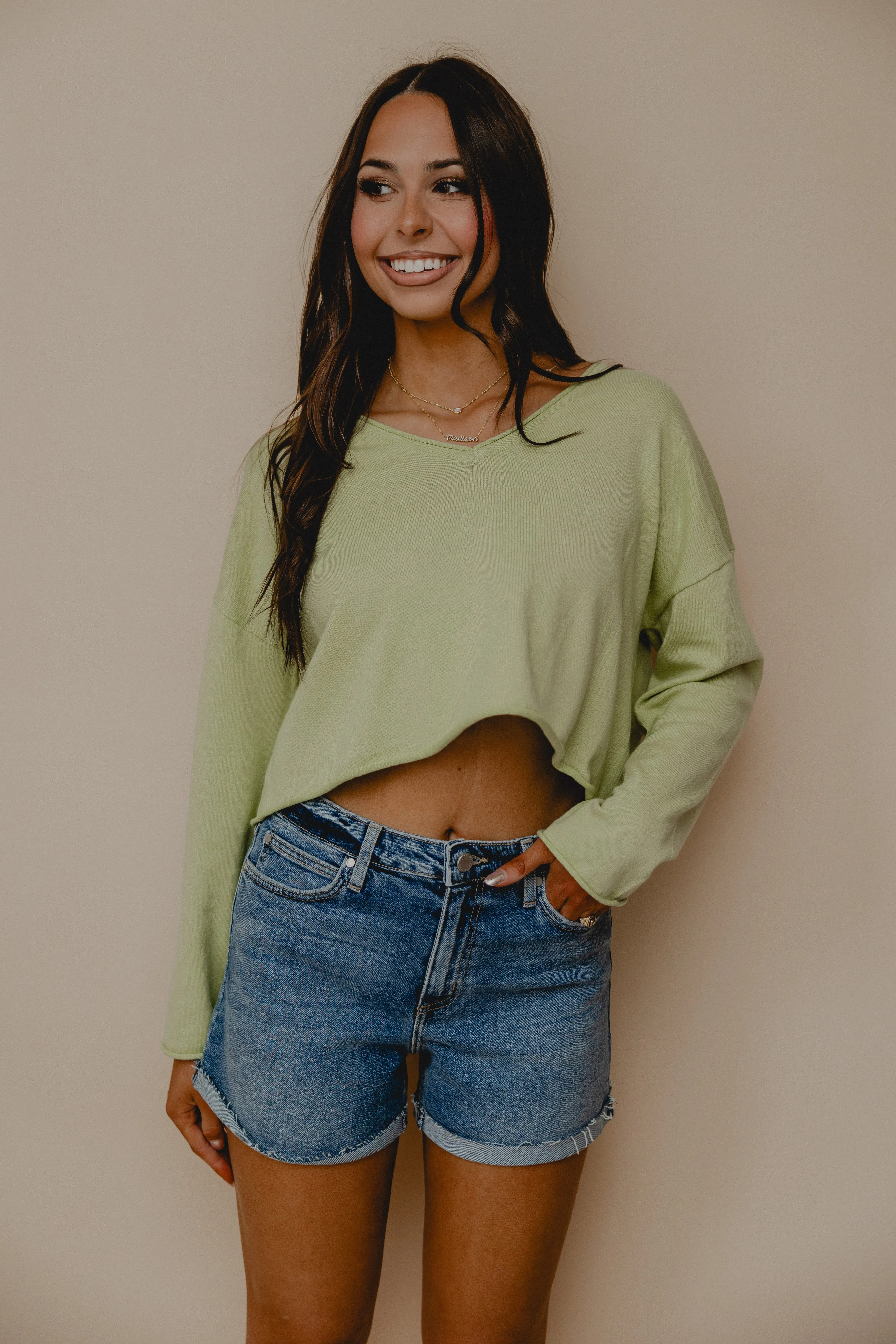 Split Personality V Neck Pullover