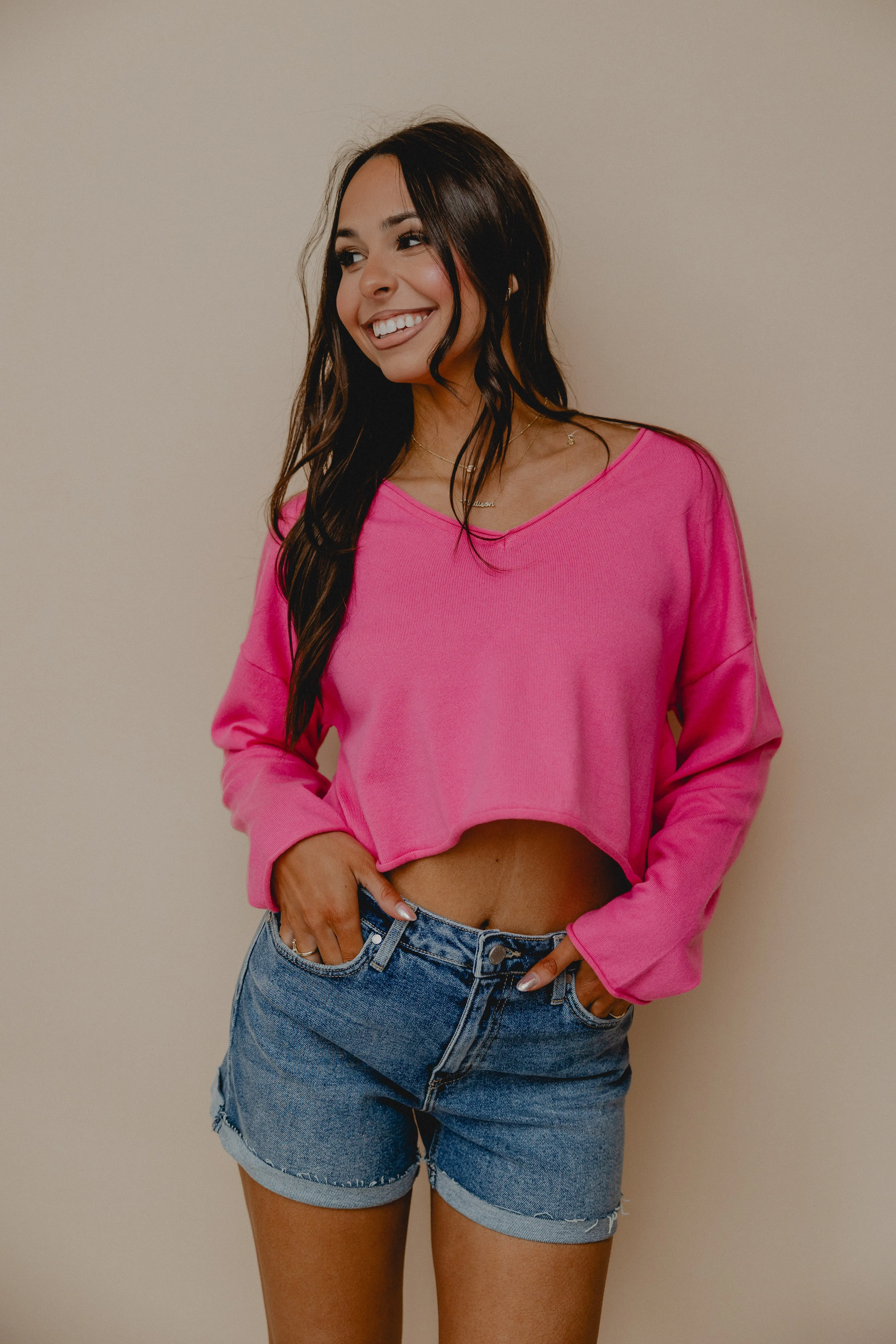 Split Personality V Neck Pullover