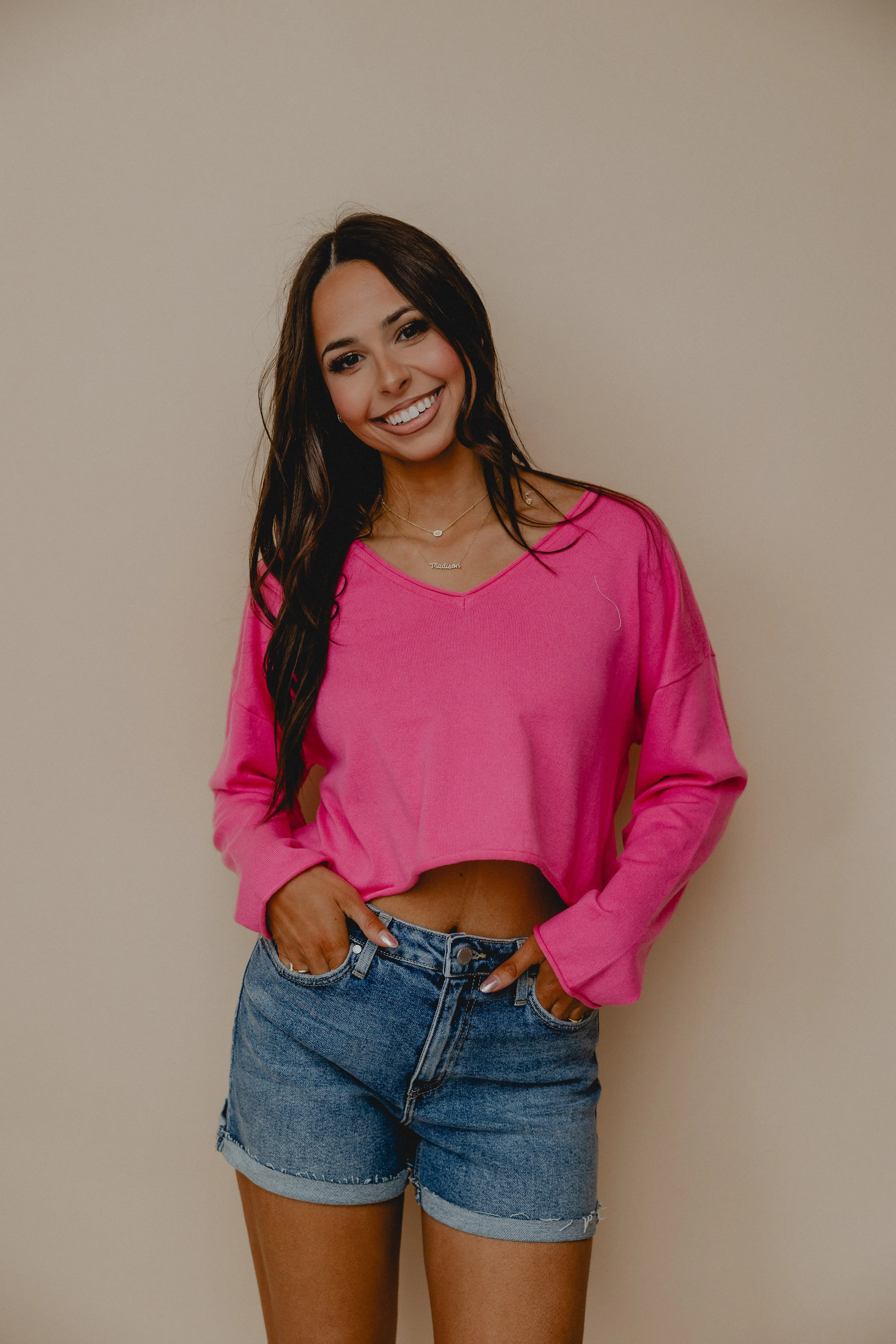 Split Personality V Neck Pullover