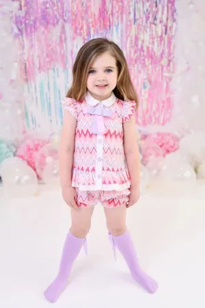 SS24 Rochy Bano Zig Zag Baby Girls Dress & Knickers