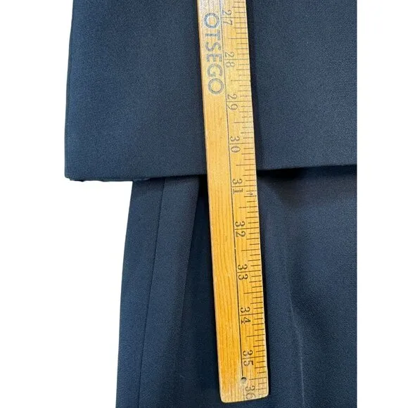 St. Anthony Evening  2-Piece Womens Suit Set Size 10 Black Embellished Collar Cu