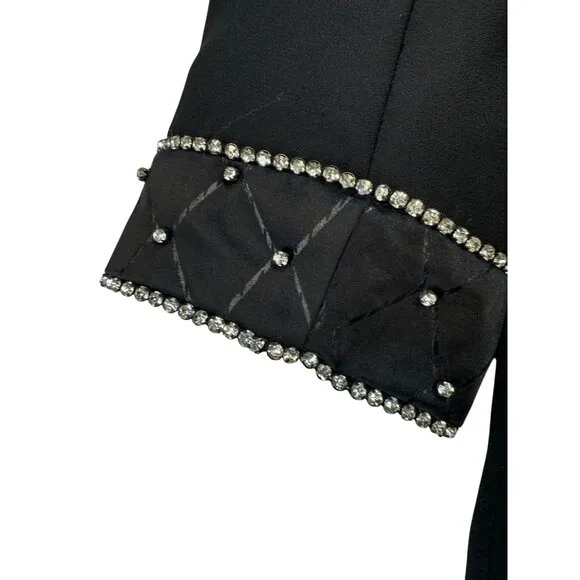 St. Anthony Evening  2-Piece Womens Suit Set Size 10 Black Embellished Collar Cu
