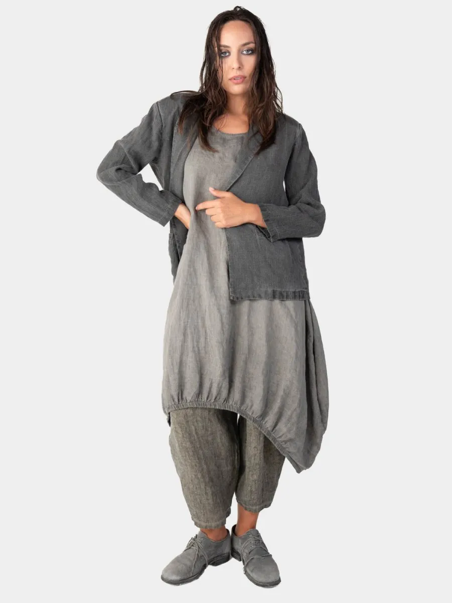 Stonewashed Linen Collared Blazer