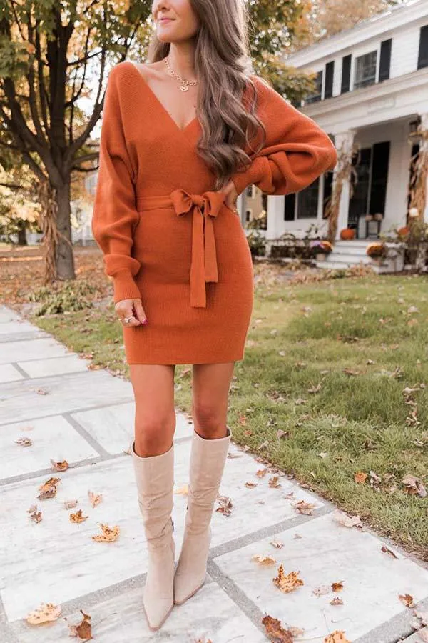 Stunncal Future Happiness Chelsea Wrap Sweater Dress
