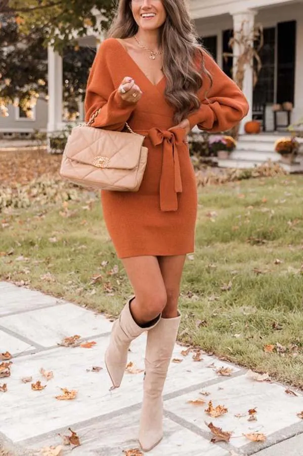 Stunncal Future Happiness Chelsea Wrap Sweater Dress