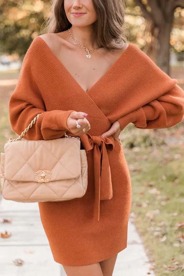 Stunncal Future Happiness Chelsea Wrap Sweater Dress