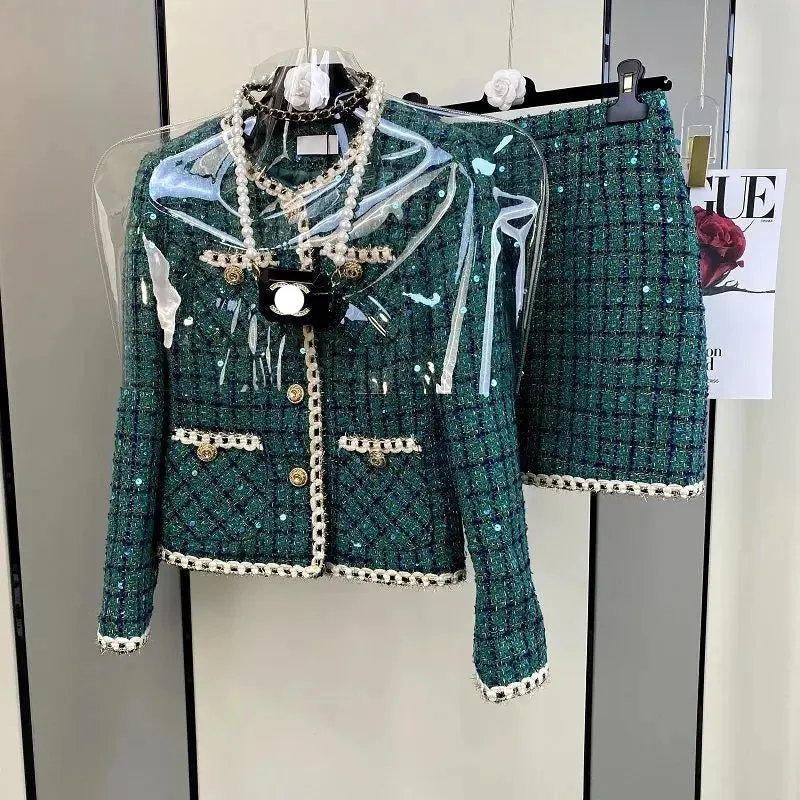 Suit Jacke Coat Top And Skirt Two Piece Set