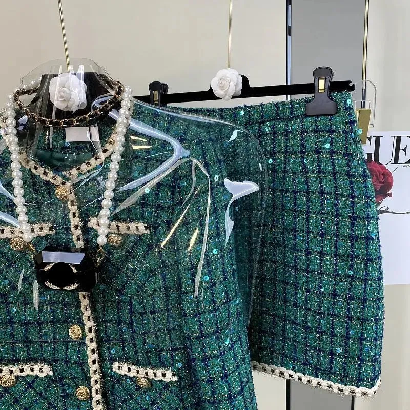 Suit Jacke Coat Top And Skirt Two Piece Set
