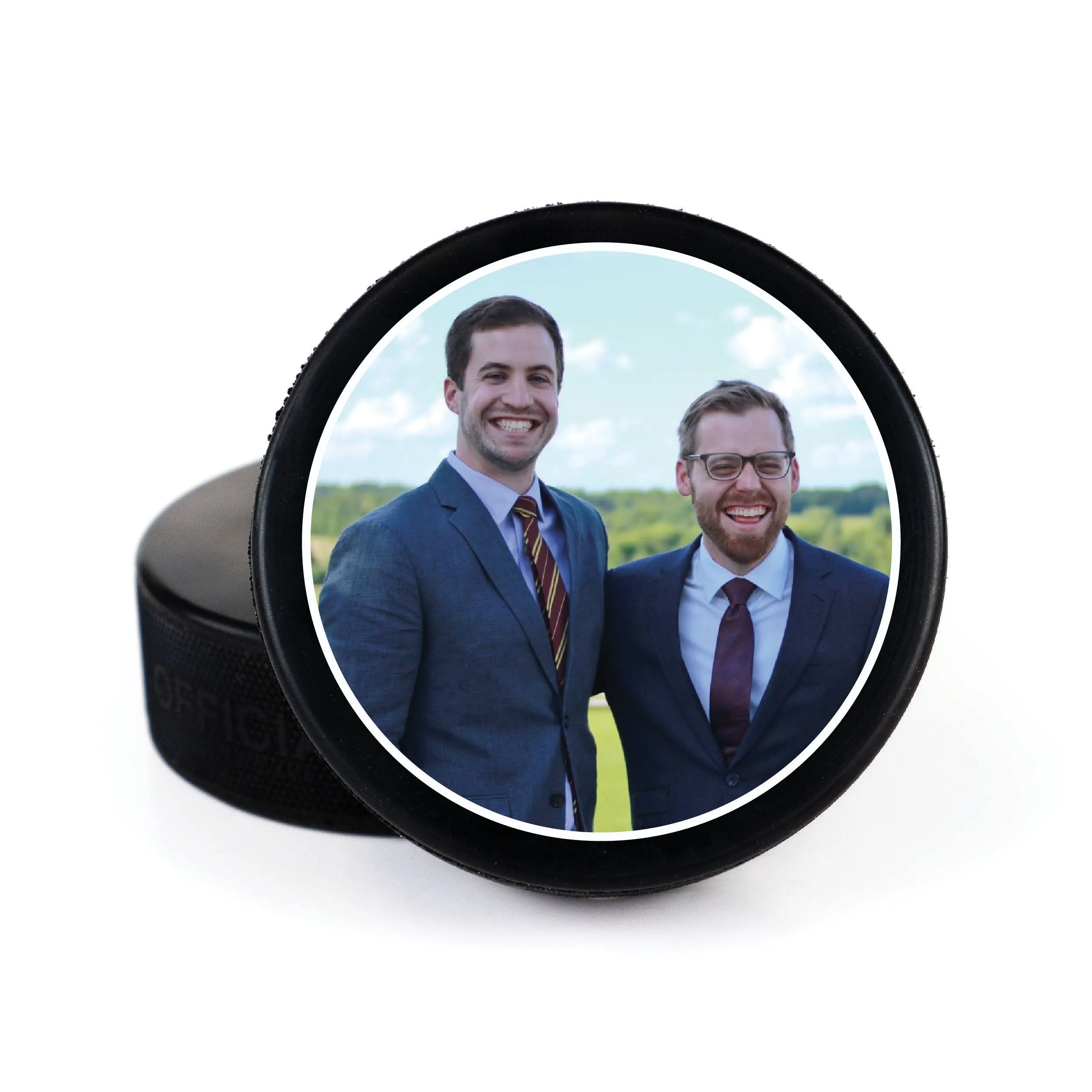 Suit Up Photo, Printed Hockey Puck