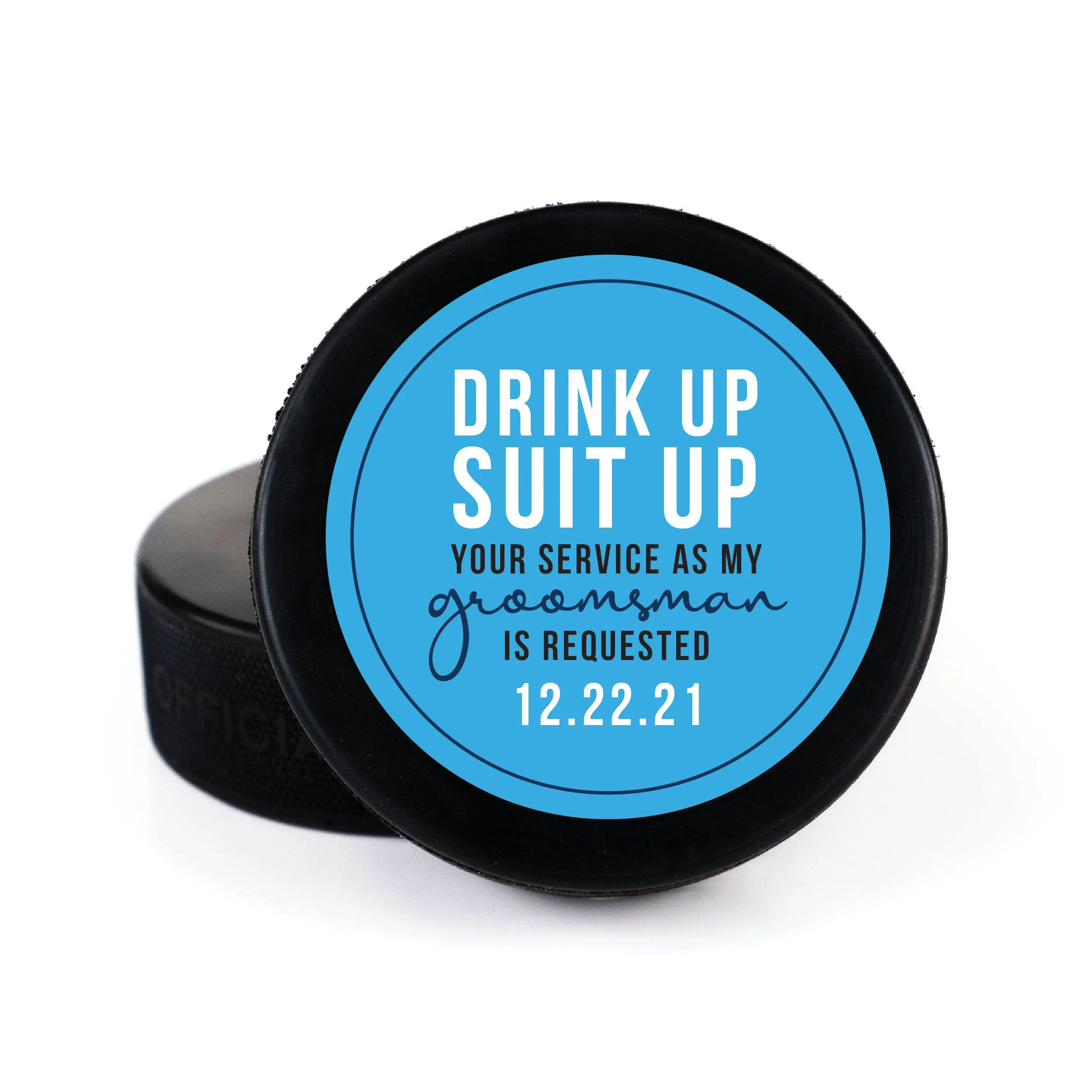 Suit Up Photo, Printed Hockey Puck