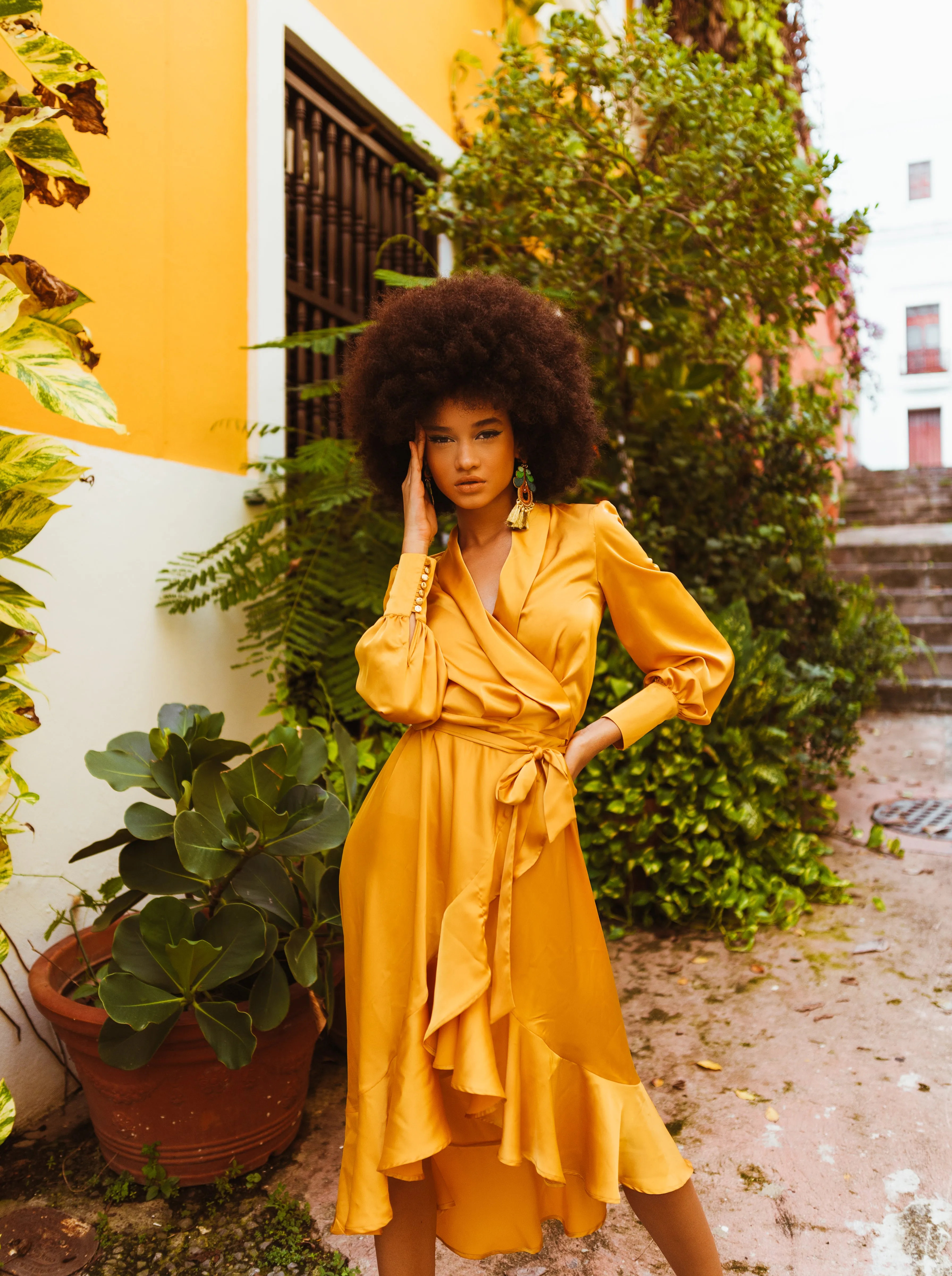 SukiSo Women's Emma Wrap Dress in Marigold