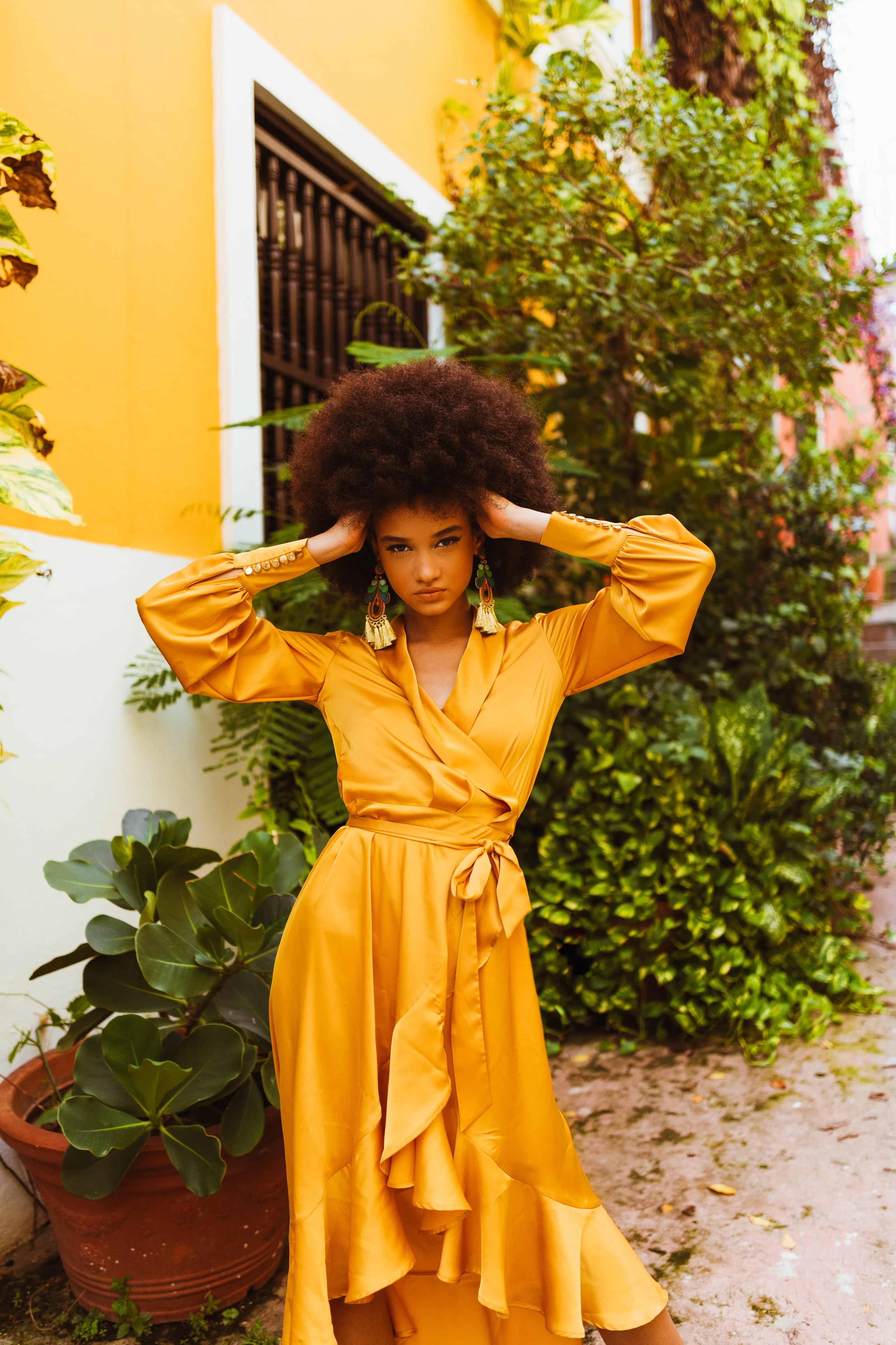 SukiSo Women's Emma Wrap Dress in Marigold