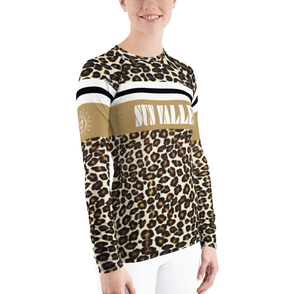 Sun Valley Leopard Print Natural Long Sleeve Top