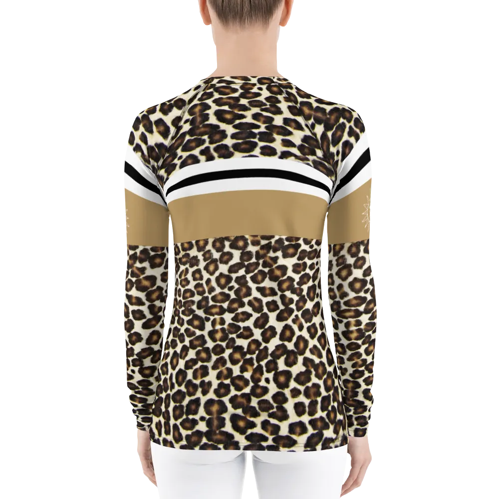 Sun Valley Leopard Print Natural Long Sleeve Top