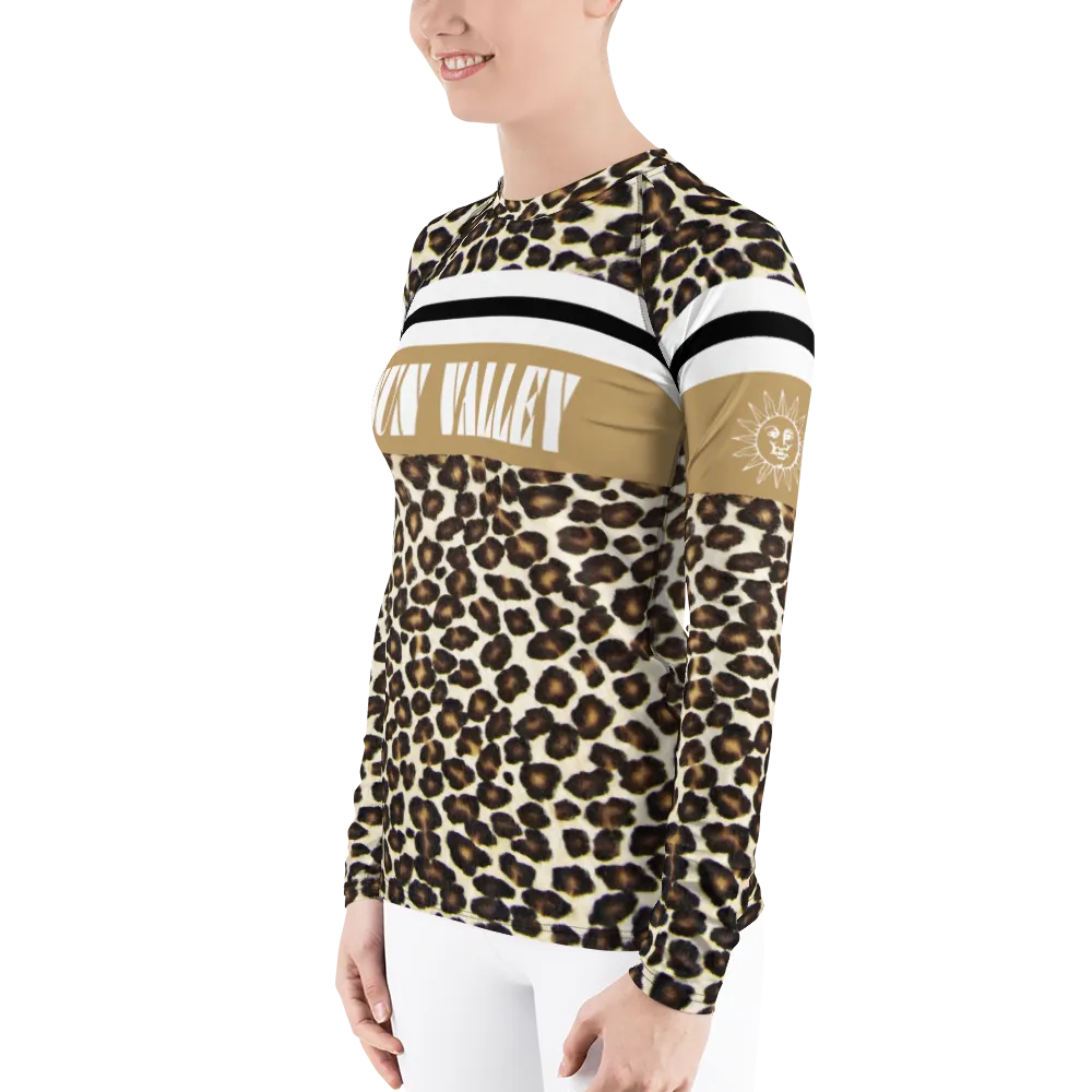Sun Valley Leopard Print Natural Long Sleeve Top