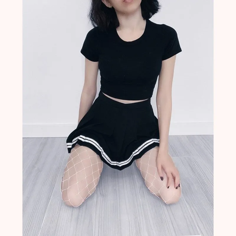 “SWEET STRIPE” PLEATED SKIRT W041604