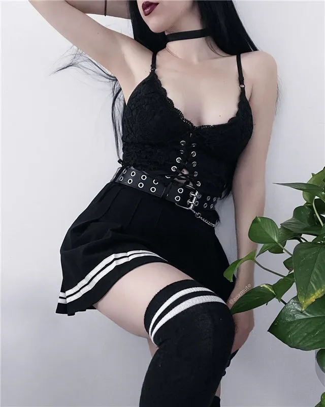 “SWEET STRIPE” PLEATED SKIRT W041604