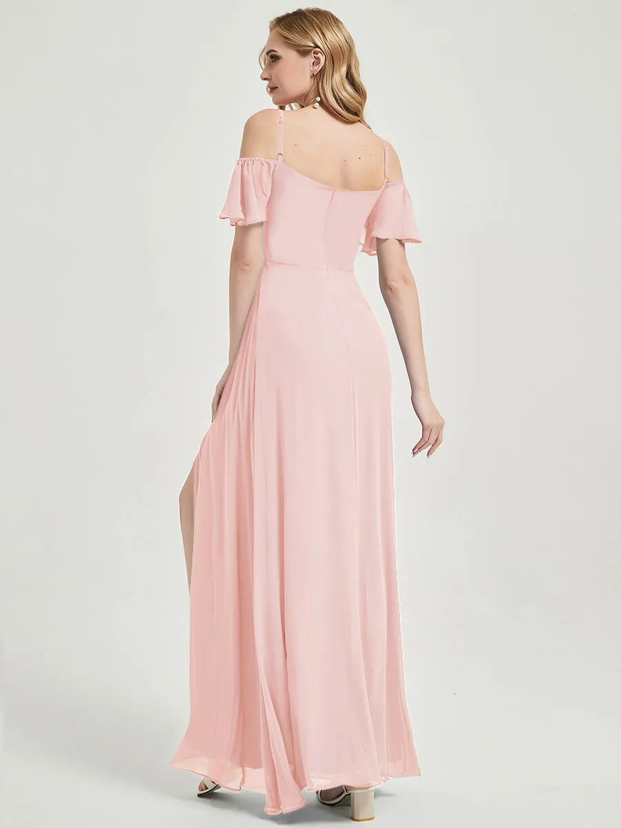 Sweetheart Pink Chiffon Bridesmaid Dress A-Line Dress For Bridesmaids