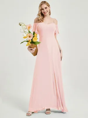 Sweetheart Pink Chiffon Bridesmaid Dress A-Line Dress For Bridesmaids