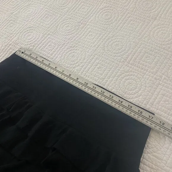 TALBOTS 100% Silk ruffle maxi long skirt black tiered whimsigoth size 14