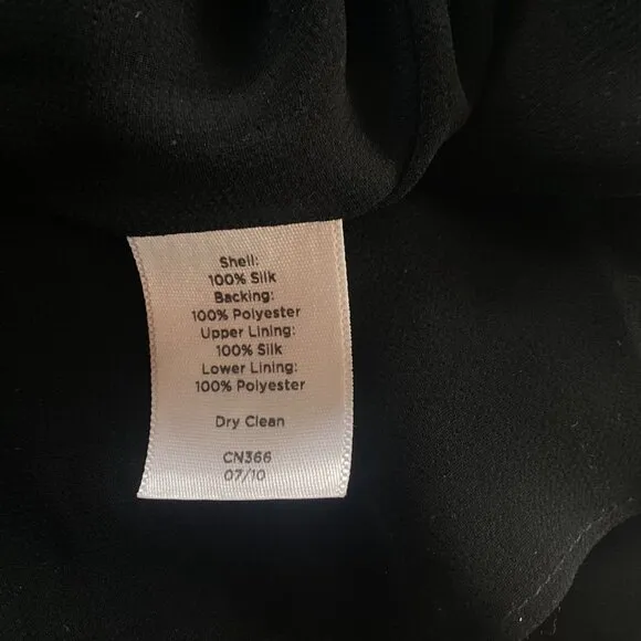 TALBOTS 100% Silk ruffle maxi long skirt black tiered whimsigoth size 14