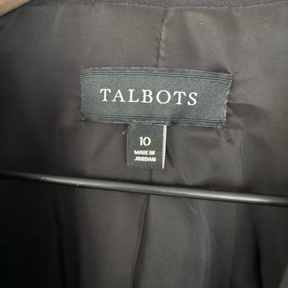 Talbots Black Blazer Classic Tailored Suit Jacketed Luxe Wool Blazer NWOT 10