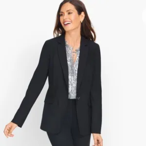 Talbots Black Blazer Classic Tailored Suit Jacketed Luxe Wool Blazer NWOT 10