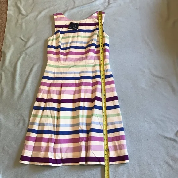 Talbots RSVP Sleeveless Striped Fit and Flare Dress New with Tags