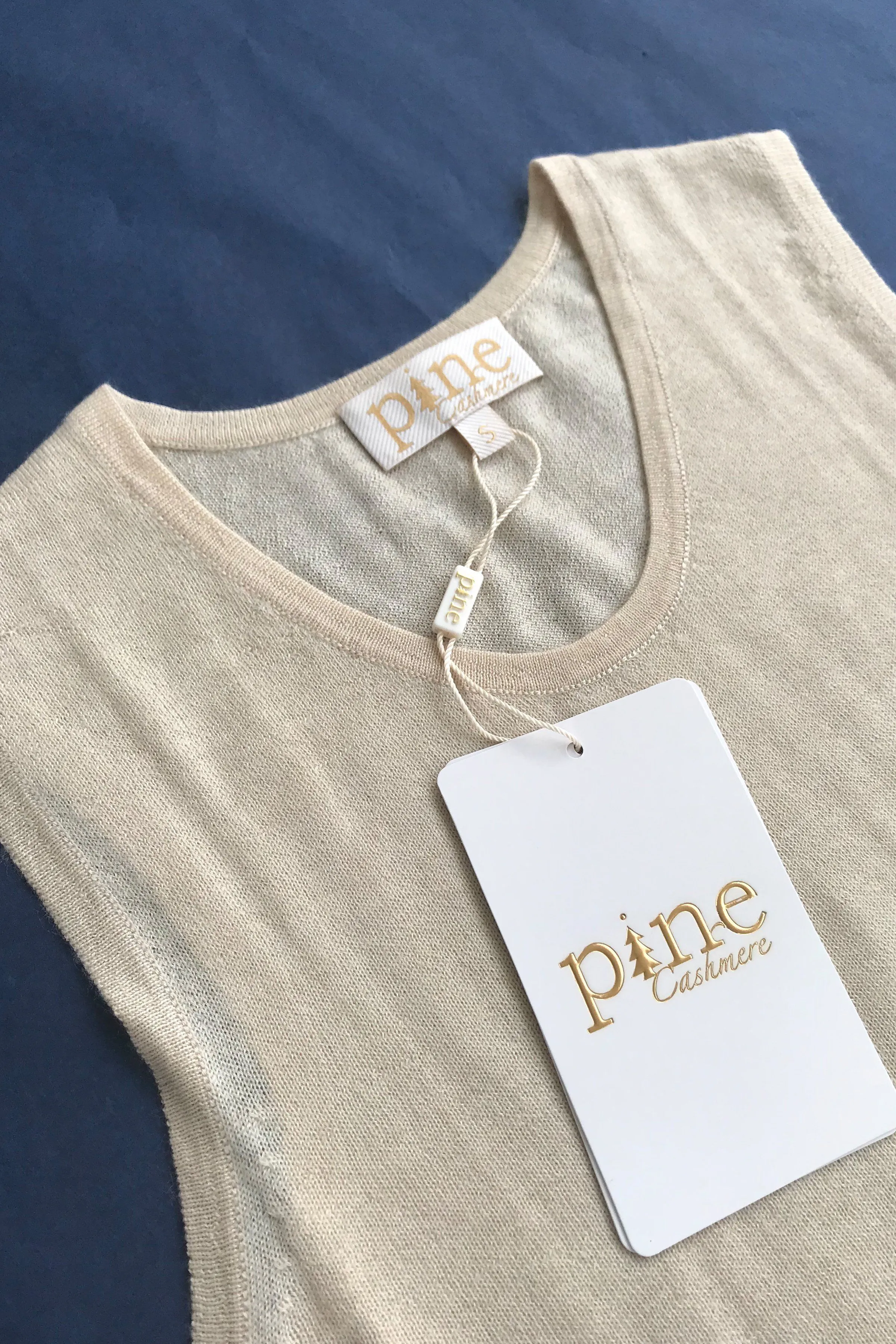 Taylor Ultra-Thin High Crewneck Cashmere Top - Tan