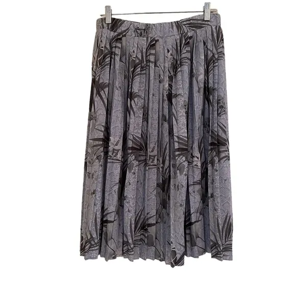 Ted Baker Blue/Grey Pleated Estie Highland Print  Midi Skirt 1(4) NEW