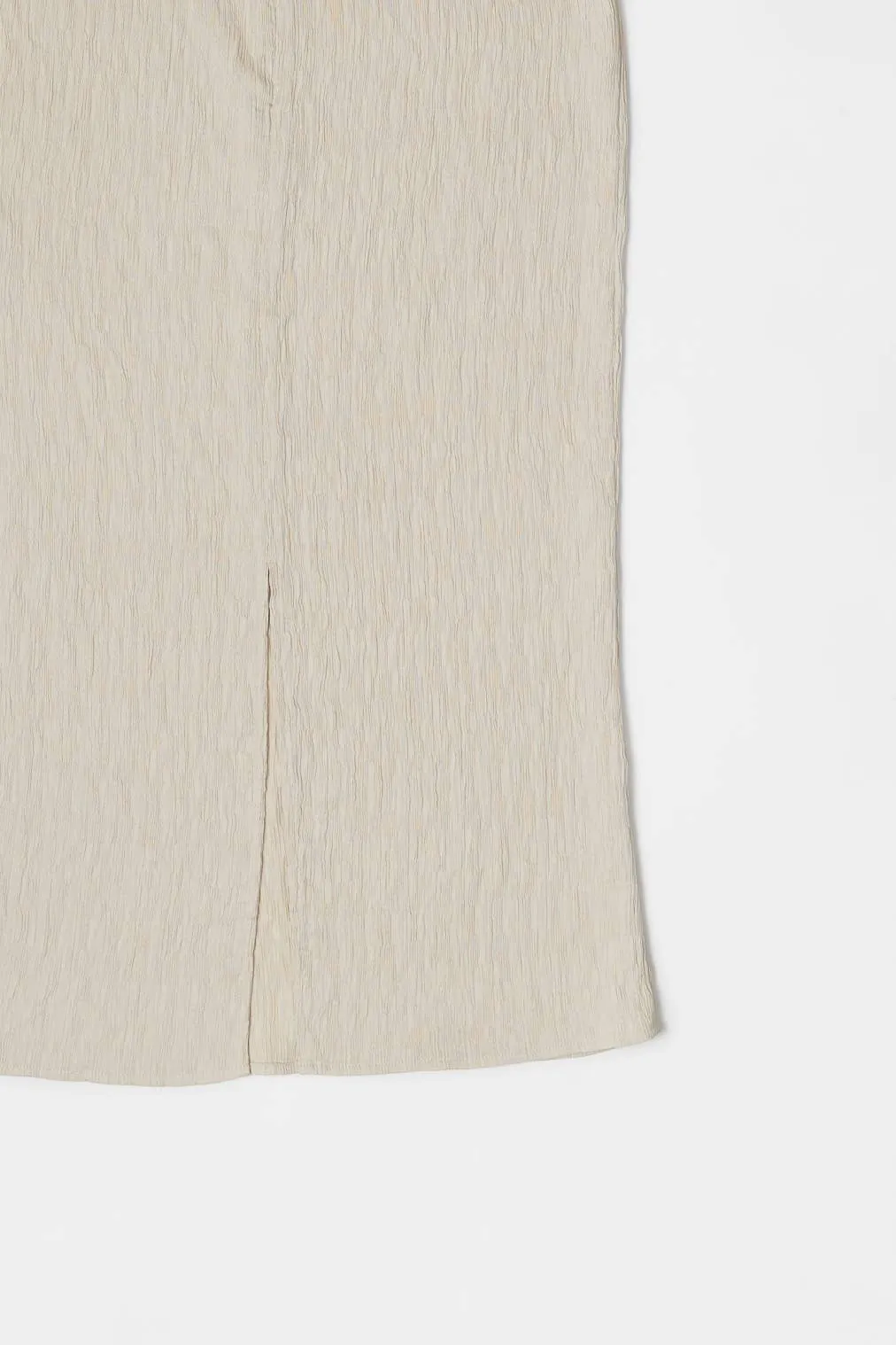 The Miranda Skirt | Textured Midi Skirt with Back Slit