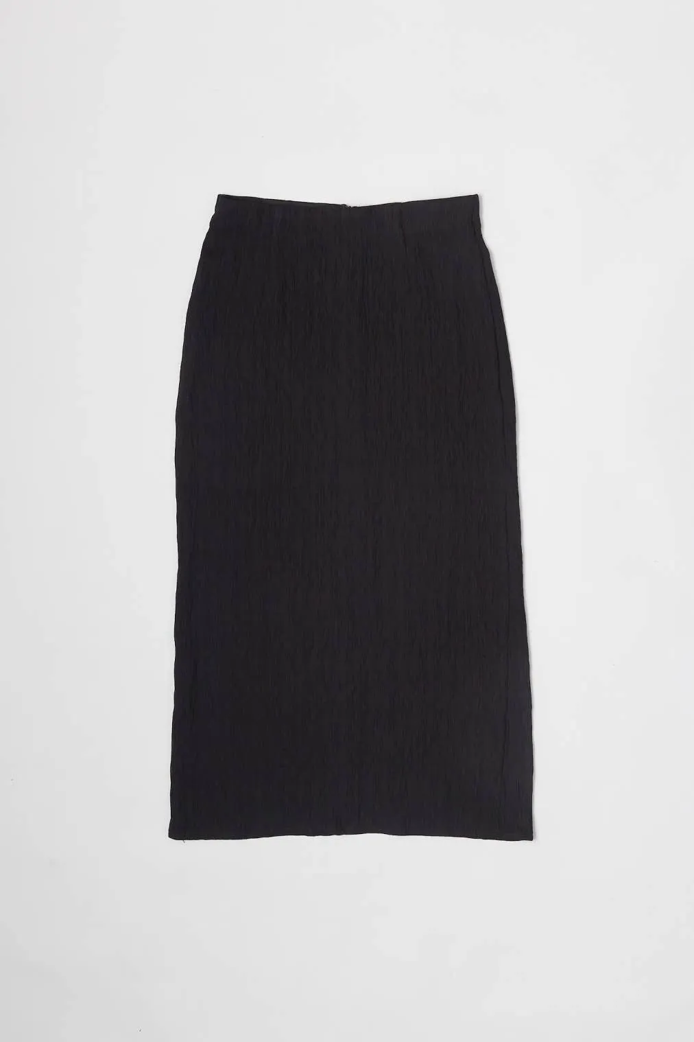 The Miranda Skirt | Textured Midi Skirt with Back Slit