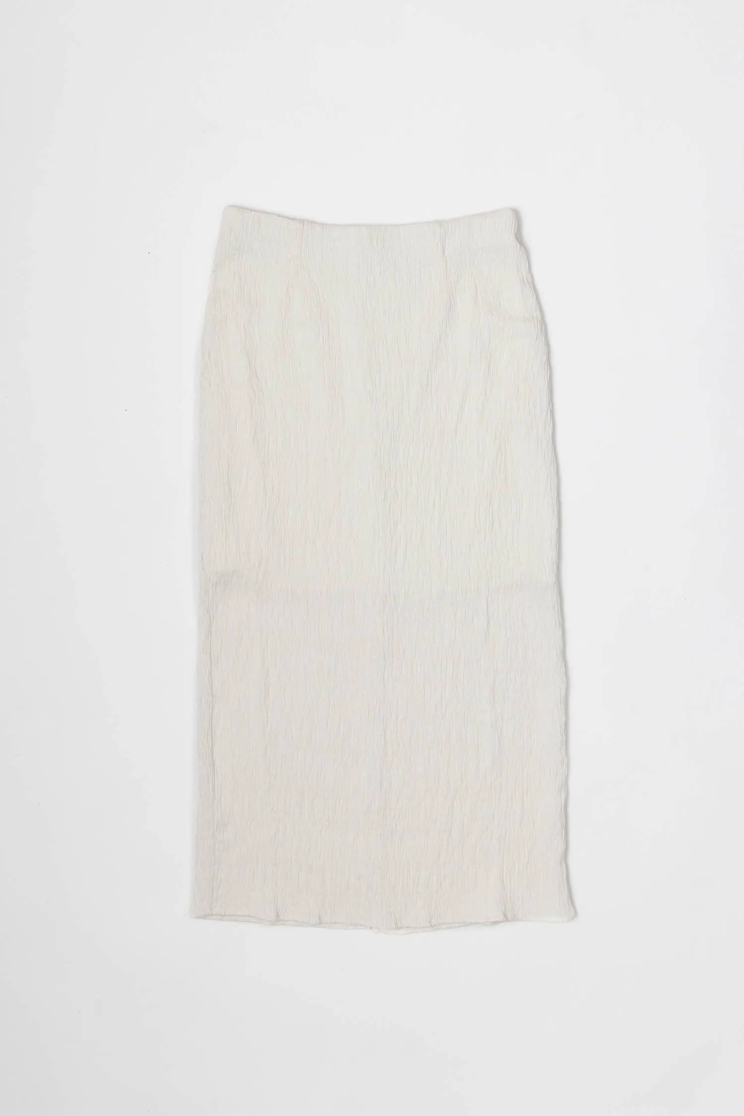 The Miranda Skirt | Textured Midi Skirt with Back Slit
