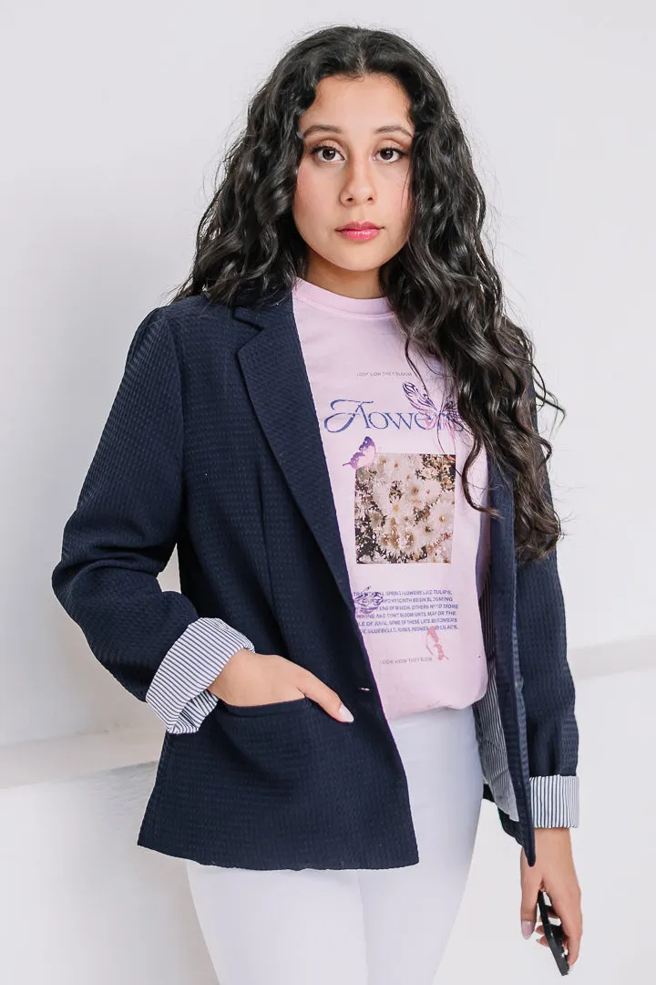The Paramount Stripe Lined Blazer | Navy