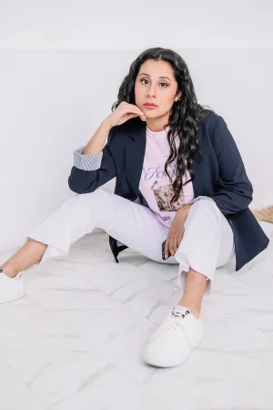 The Paramount Stripe Lined Blazer | Navy