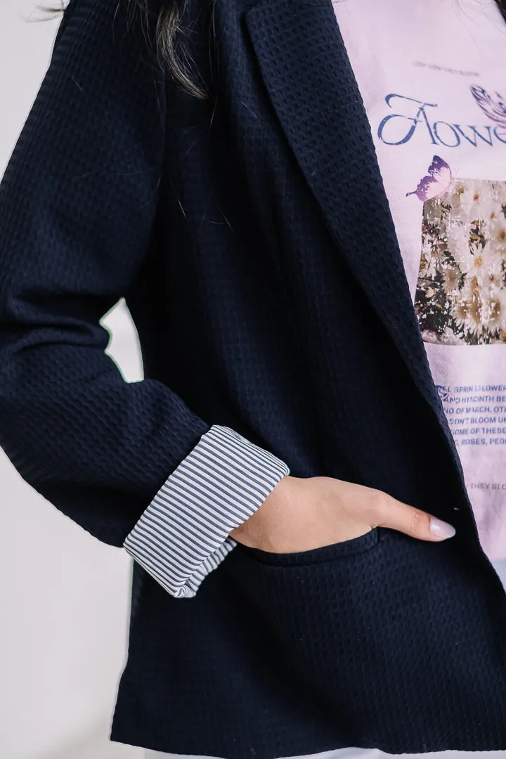 The Paramount Stripe Lined Blazer | Navy