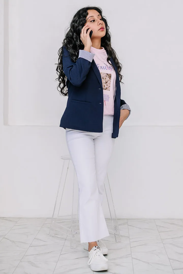 The Paramount Stripe Lined Blazer | Navy